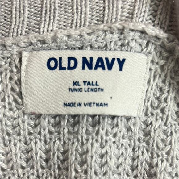 Old Navy Gray and Red Crewneck Sweater with Stripes - Picture 2 of 3